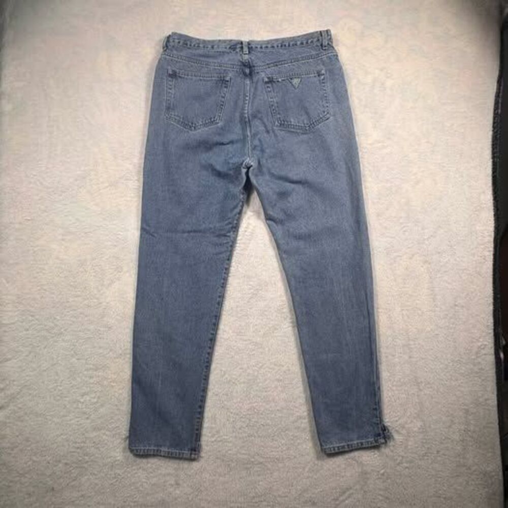 Vintage 90s Guess Jeans Mens 38x34 BB100 Relaxed Straight USA Light Wash Denim